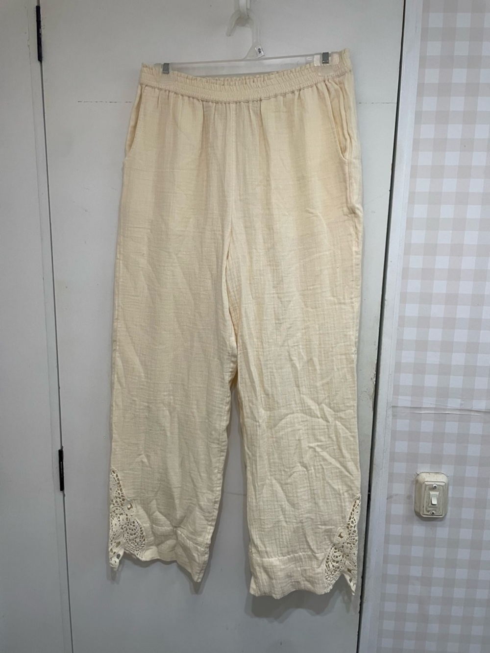 Soft Surroundings boho gauze cotton cream pants XS